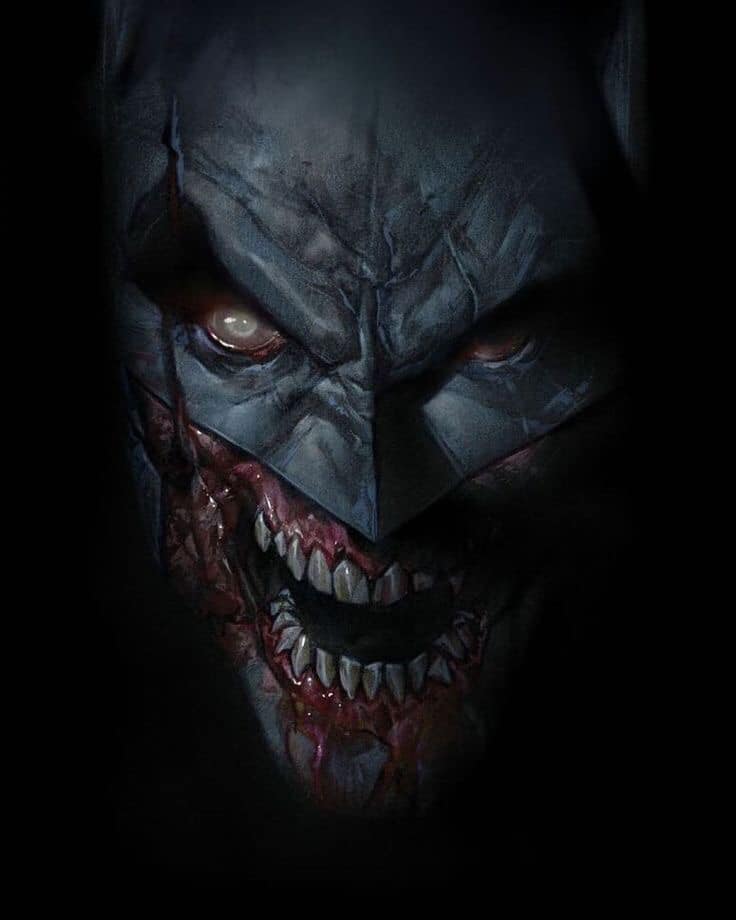 Demonic Batman Face Print Poster