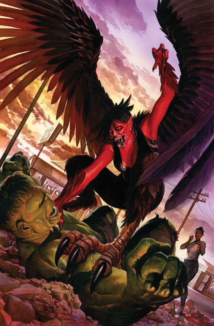 Demonic Battle Hulk Women Urban Scene Print Poster
