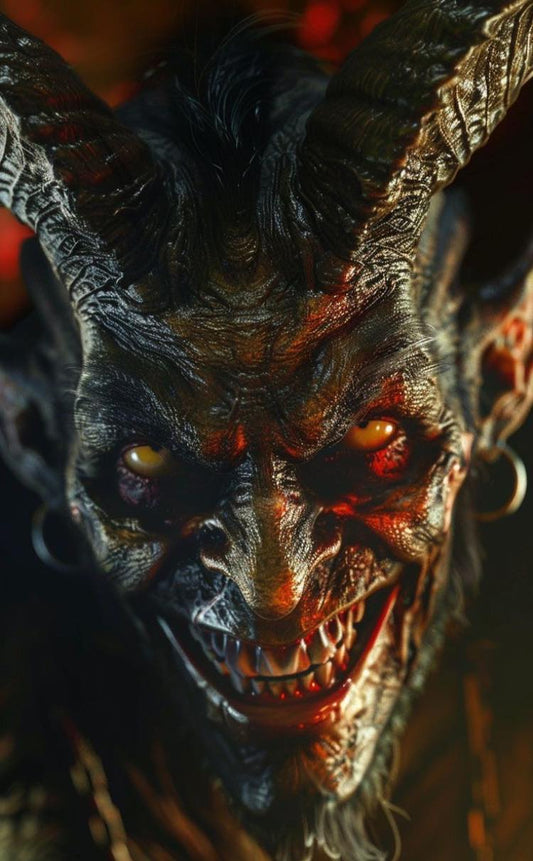 Demonic Portrait Close Up Smiling Print Poster