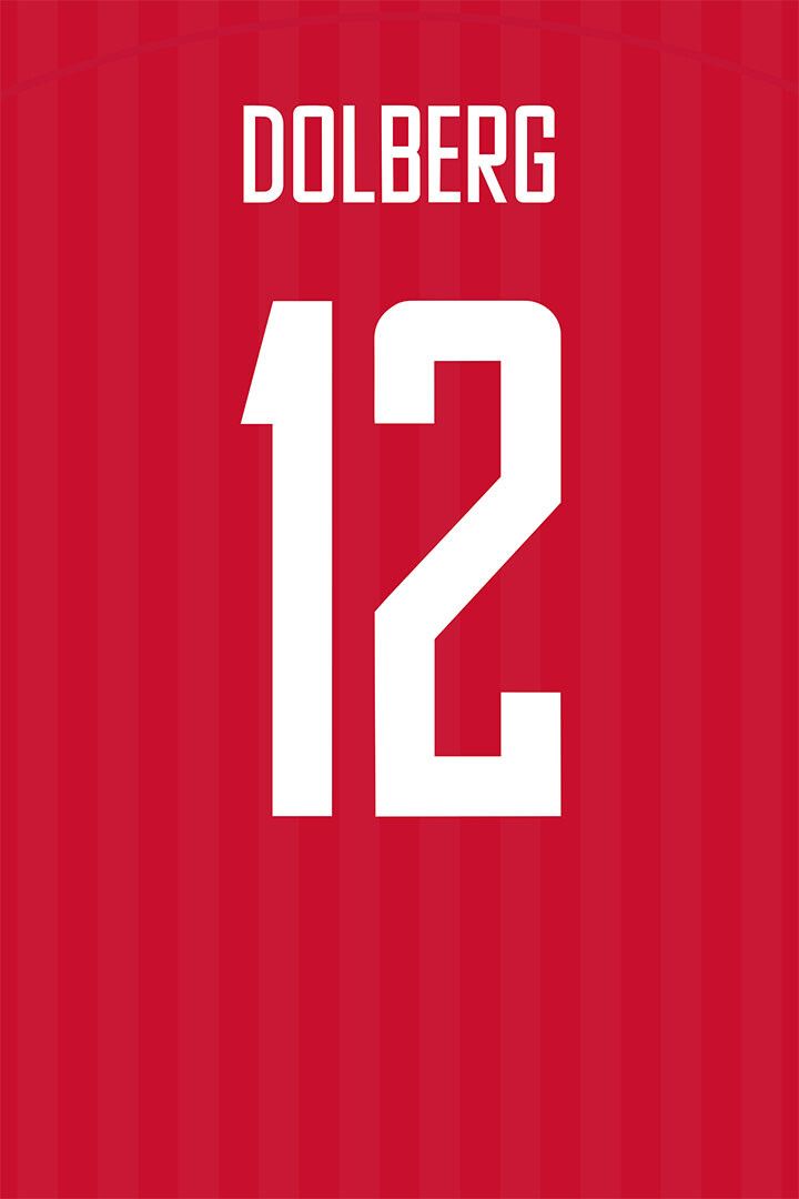 Denmark #12 Kasper Dolberg World Soccer Championship Wall Decor Jigsaw Puzzle