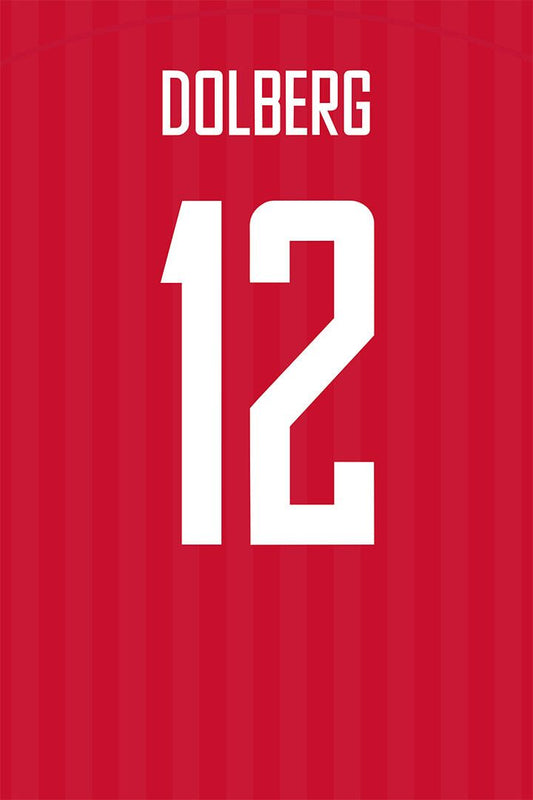 Denmark #12 Kasper Dolberg World Soccer Championship Wall Decor Jigsaw Puzzle
