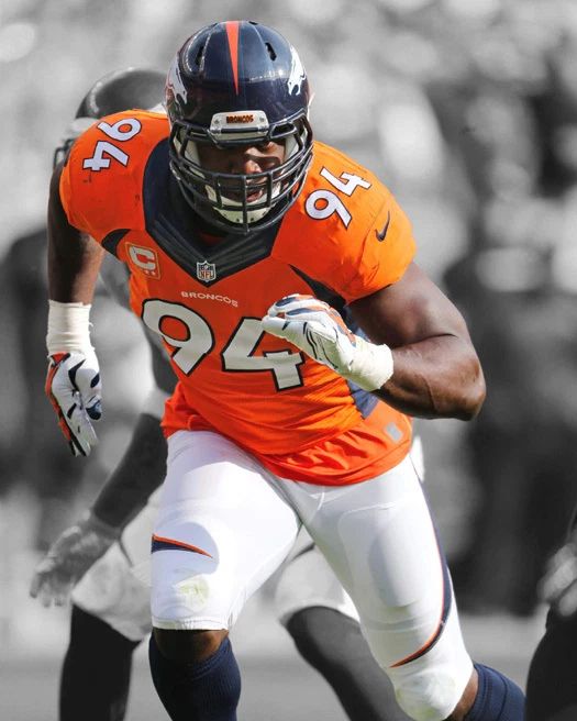 Denver Broncos Demarcus Ware Glossy Photo Spotlight Football Print