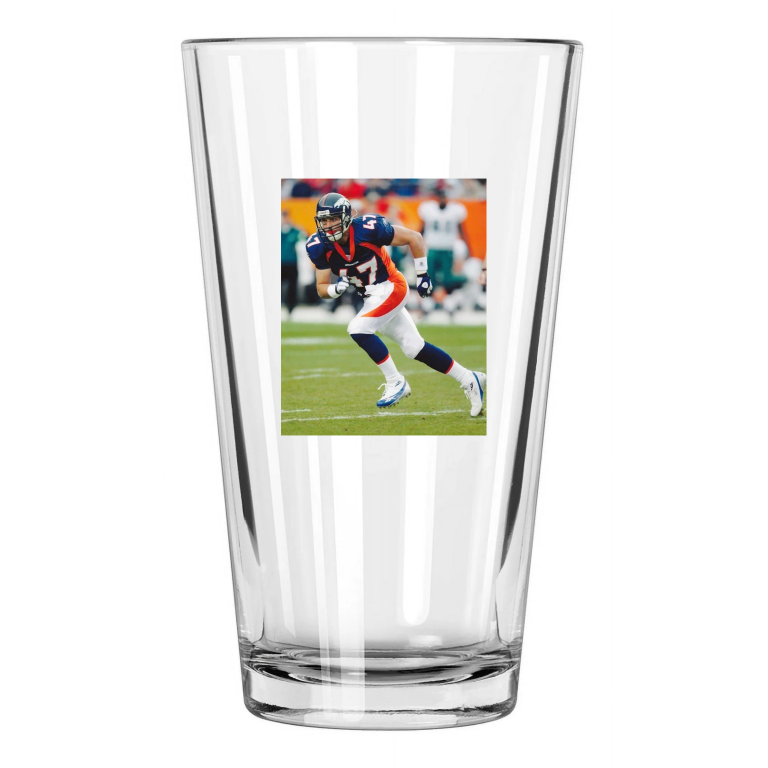 Denver Broncos John Lynch Photo Football Hof 2021 Pint Beer Drinking Glass