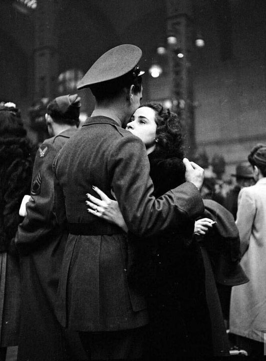 Departing Troops New York Penn Station 1943 World War 2 Picture Keychain
