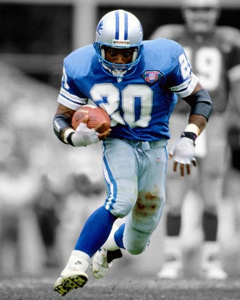 Detroit Lions Barry Sanders Glossy Photo Football Print Spotlight Poster
