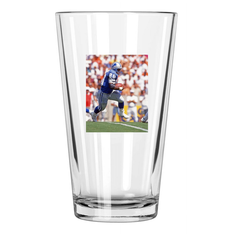 Detroit Lions Barry Sanders Photo Football Hof 04 1 Pint Beer Drinking Glass