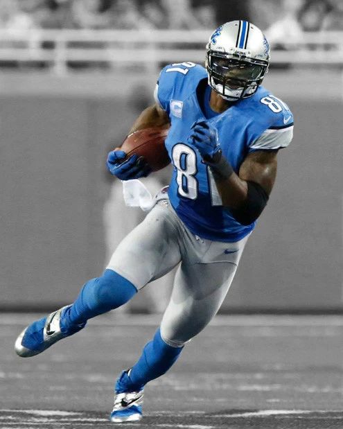 Detroit Lions Calvin Johnson Glossy Photo Football Print Spotlight Poster