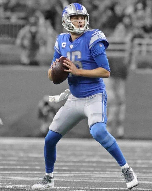 Detroit Lions Jared Goff Glossy Photo Spotlight Football Print Poster
