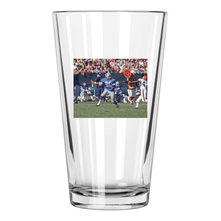 Detroit Lions Lem Barney Photo Nfl Football Hof 92 1 Pint Beer Drinking Glass