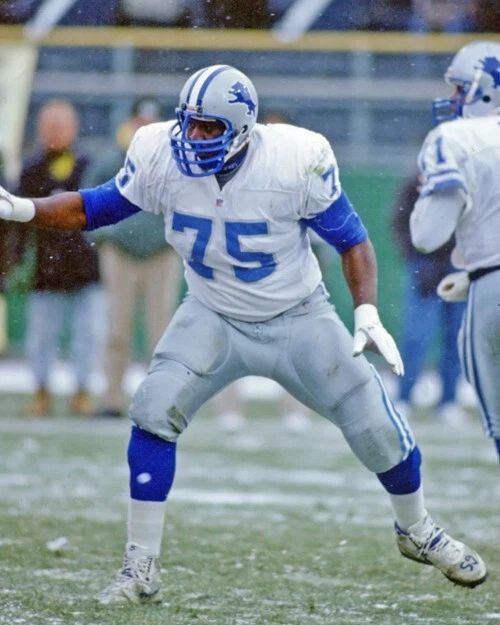 Detroit Lions Lomas Brown Photo Glossy Print Football Poster