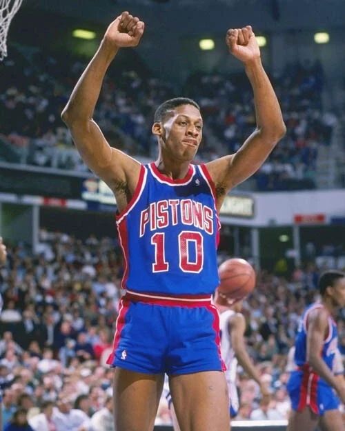 Detroit Pistons Dennis Rodman Glossy Photo Basketball Print Poster Hof 2011 2