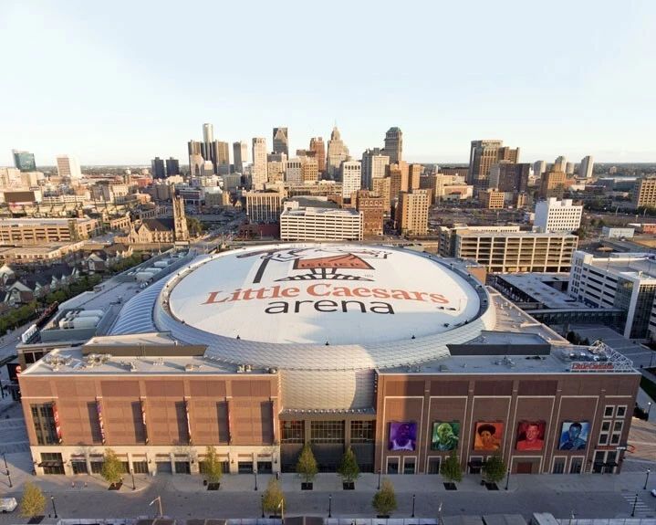 Detroit Red Wings Little Caesars Arena Glossy Keychain Downtown Keychain