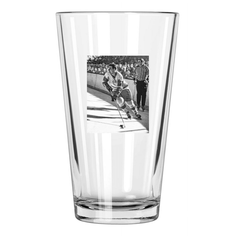 Detroit Red Wings Norm Ullman Photo Hockey Hof 82 Pint Beer Drinking Glass