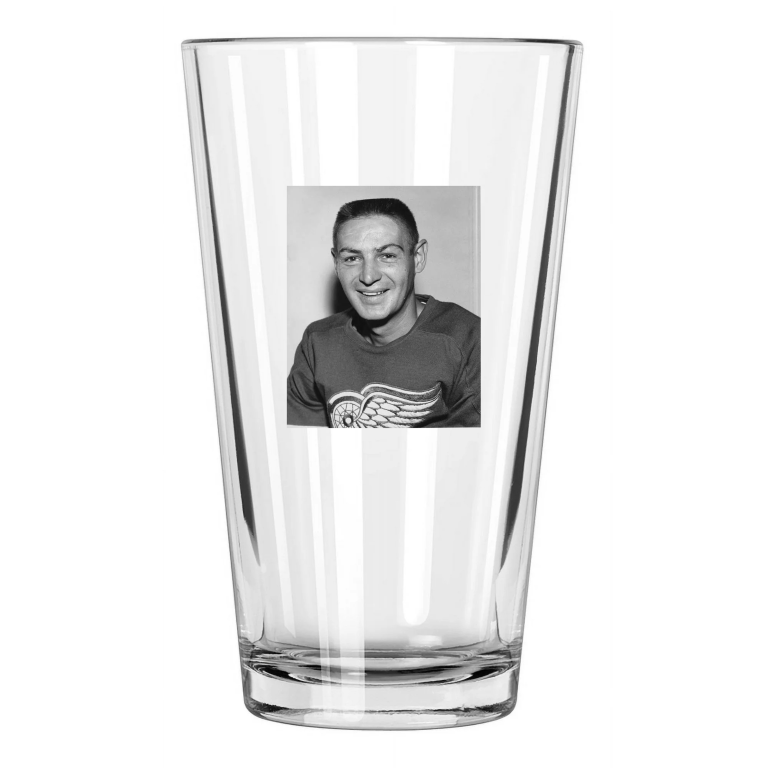 Detroit Red Wings Terry Sawchuk Photo Hockey Goalie Pint Beer Drinking Glass