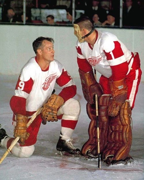Detroit Red Wings Terry Sawchuk And Gordie Howe Glossy Photo Hockey Print