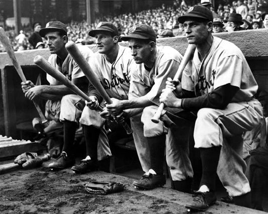 Detroit Tigers Glossy Photo Hank Greenberg, Charlie Gehringer, Goose Goslin