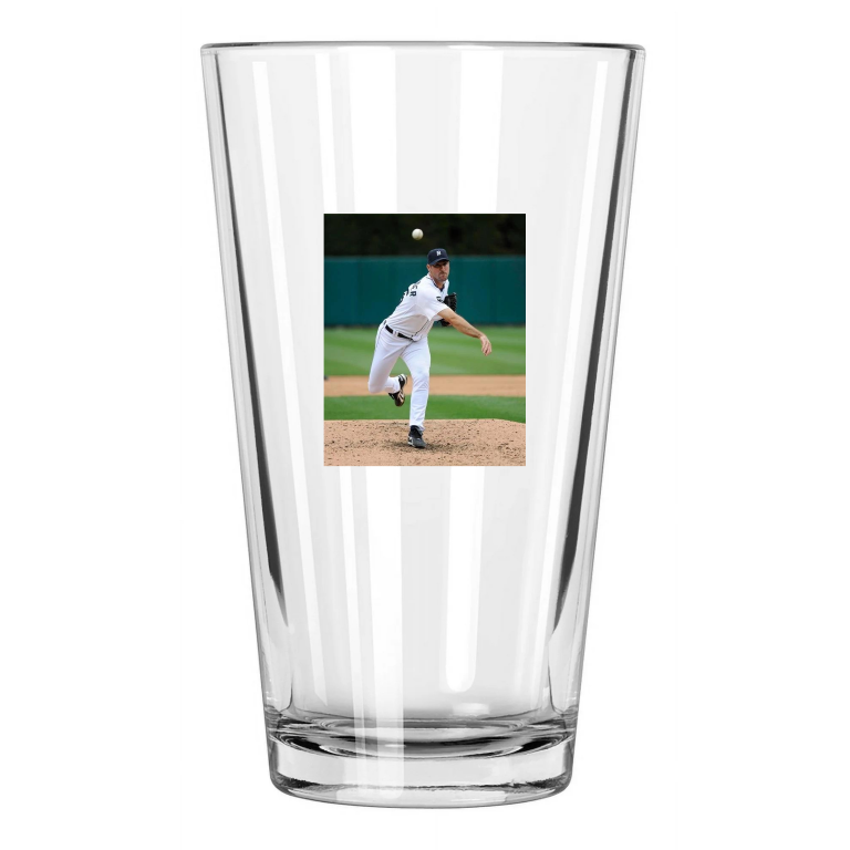 Detroit Tigers Justin Verlander Photo Baseball Pitching Pint Beer Drinking Glass