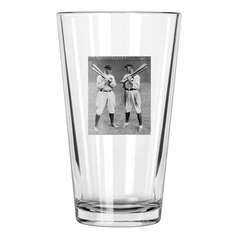 Detroit Tigers Ty Cobb And Cleveland Joe Jackson Photo Pint Beer Drinking Glass