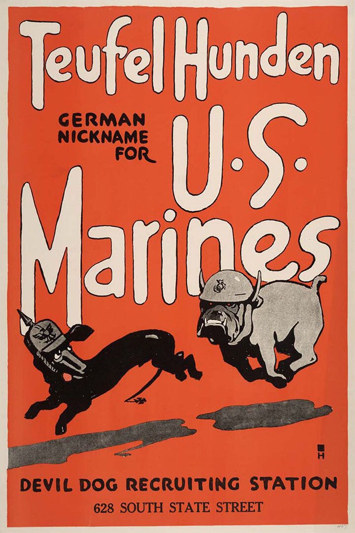 Devil Dog Us Marines 1917 Wwi Us Marines Recruting Jigsaw Puzzle