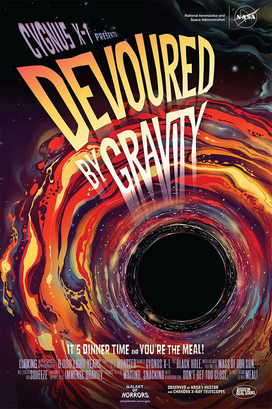 Devoured By Gravity Nasa Space Age Horror Movie Style Jigsaw Puzzle