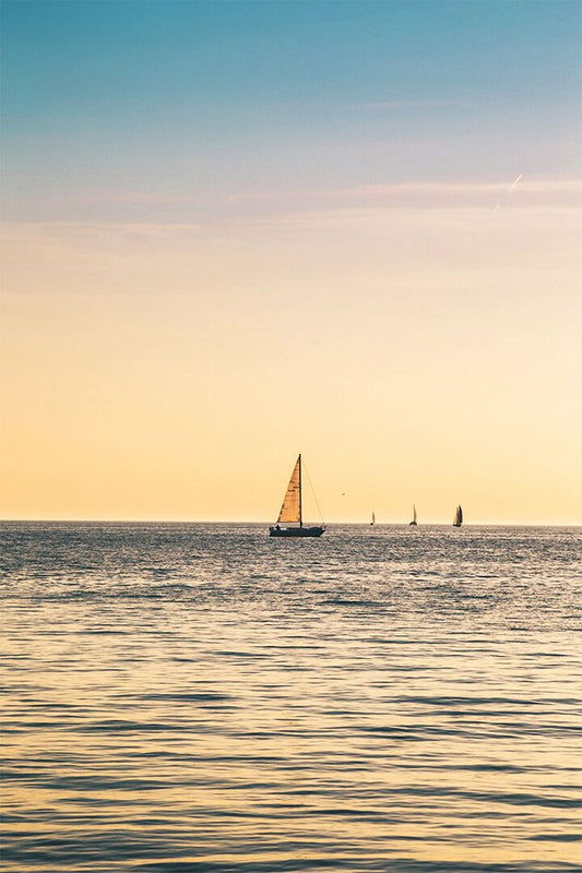 Dhows At Sunset Ladscape Nature Painting Print Jigsaw Puzzle