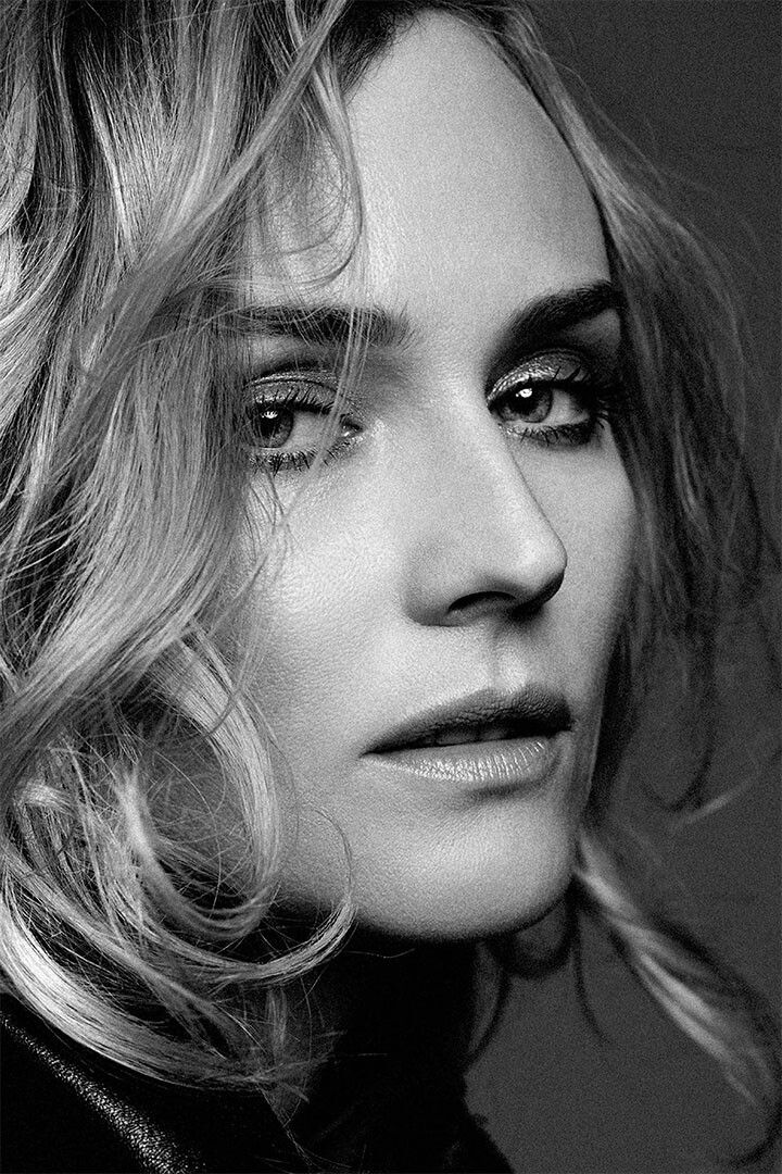 Diane Kruger German Artist Black And White Jigsaw Puzzle