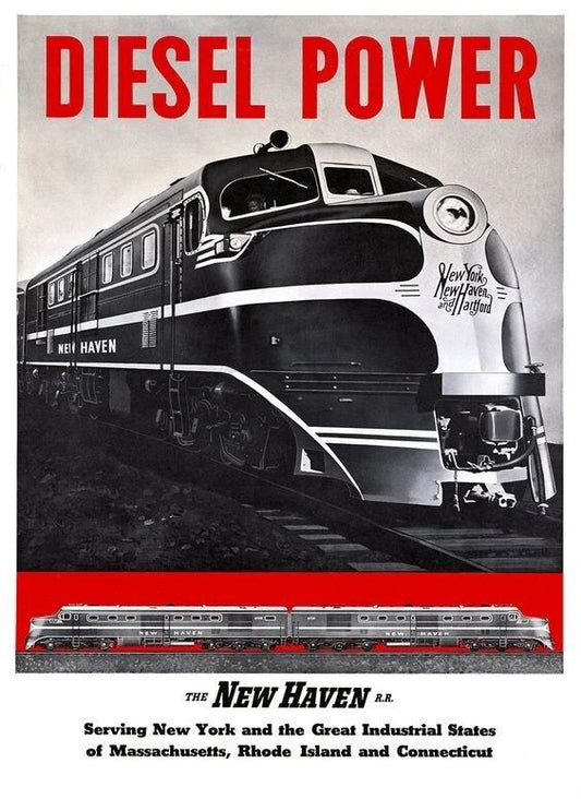 Diesel Power New England Railroad Train Transportation Picture Photo