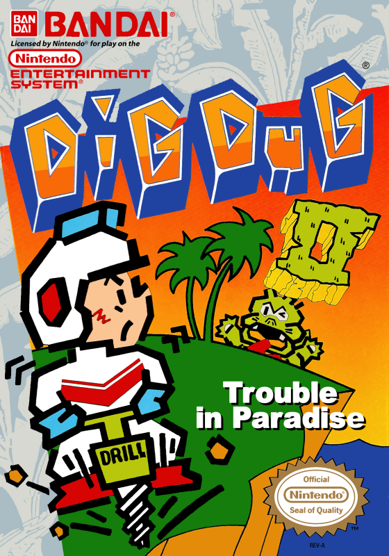 Dig Dug Ii Trouble In Paradise (Usa) Nes Print Poster