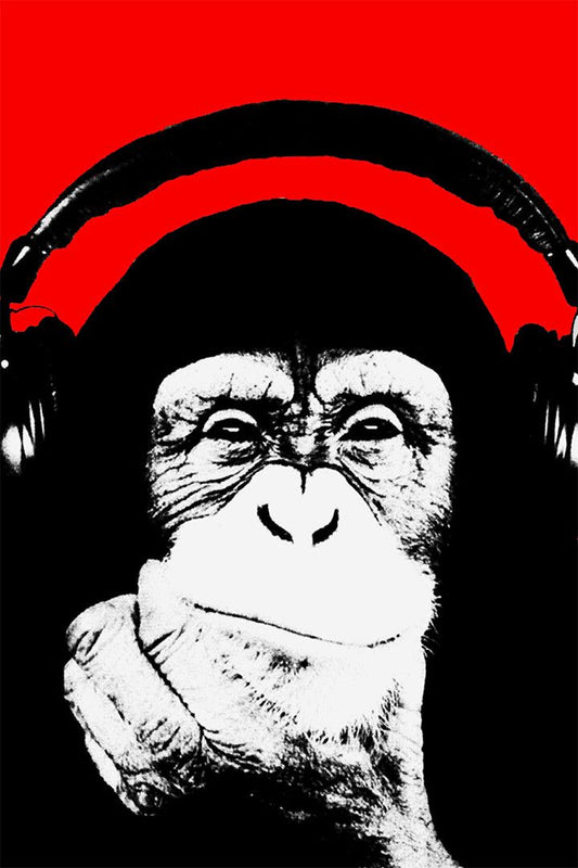 Dj Monkey Chimpanzee Figure Picture Animal Painting Jigsaw Puzzle