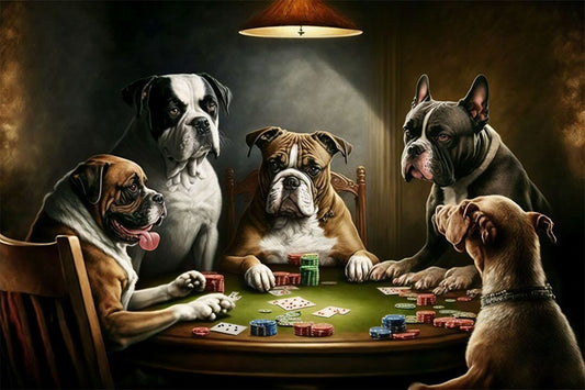 Dogs Play Poker Funny Animal Dogs Painting Famous Gift Jigsaw Puzzle