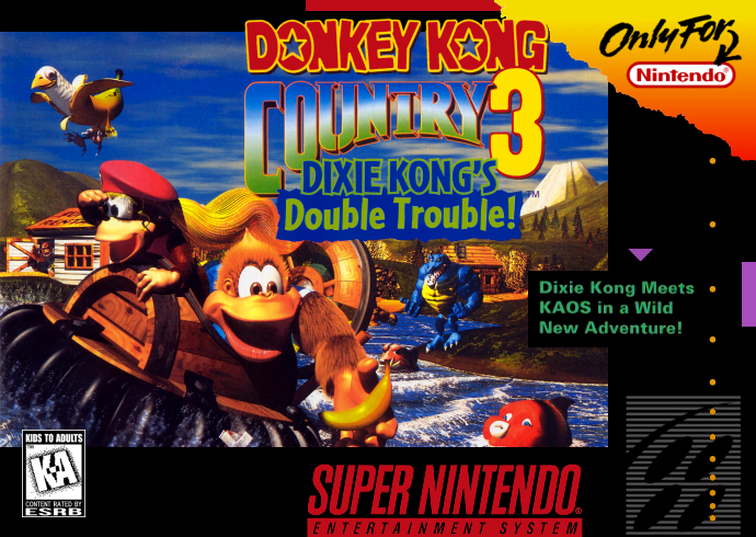 Donkey Kong Country 3 Dixie Kong S Double Trouble! (Usa) Snes Print Poster