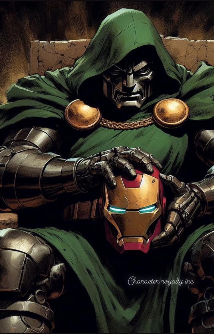 Doom Holding Iron Man Mask Jigsaw Puzzle