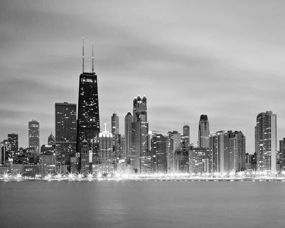 Downtown Chicago Skyline Glossy Photo Sears Tower Print Art Poster