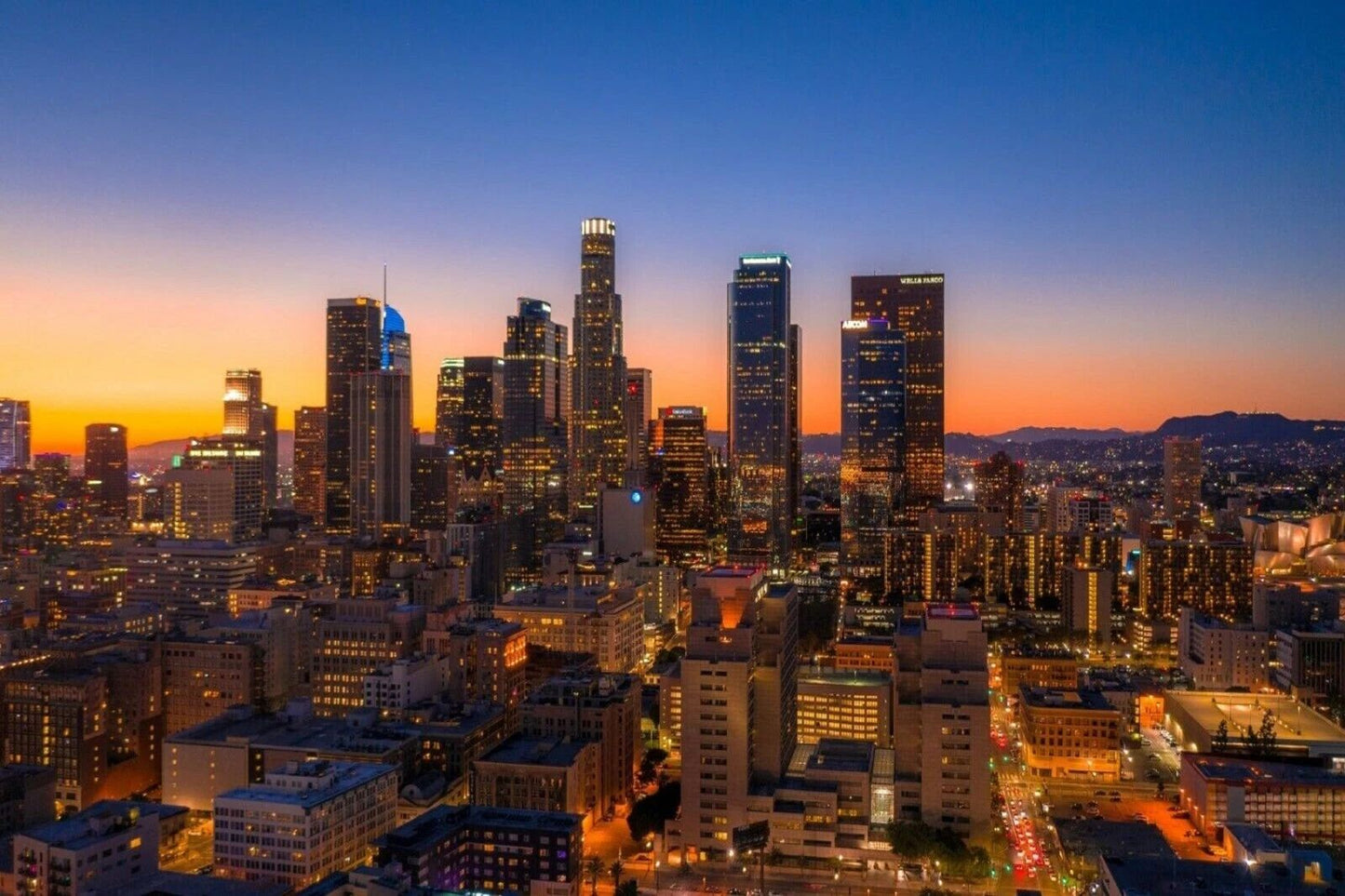 Downtown Los Angeles California La City Skyline Picture Magnet Magnet