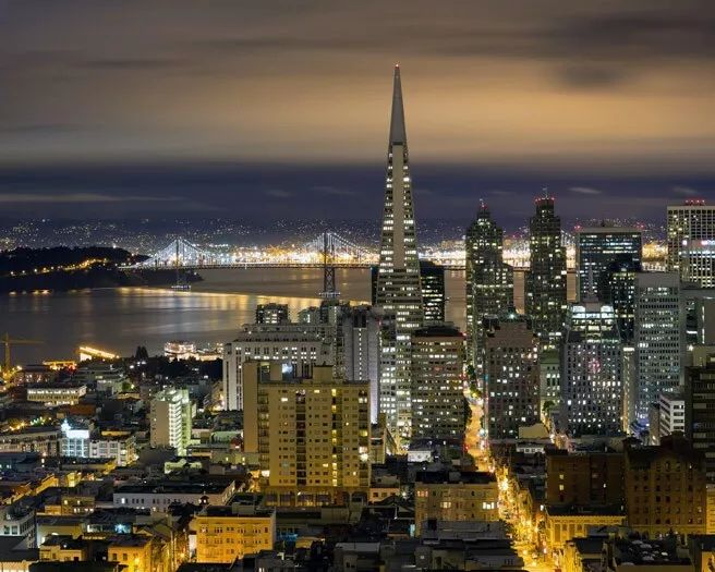 Downtown San Francisco Skyline Glossy Photo Golden Gate Bridge Print