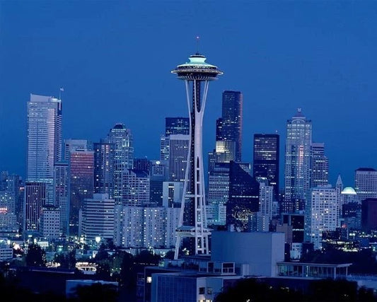 Downtown Seattle Skyline Glossy Magnet Space Needle Print Art Magnet