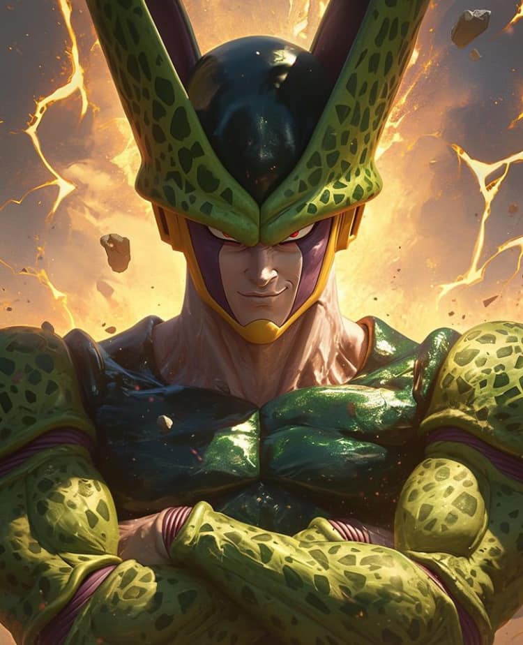 Dragon Ball Cell Portrait Print Poster