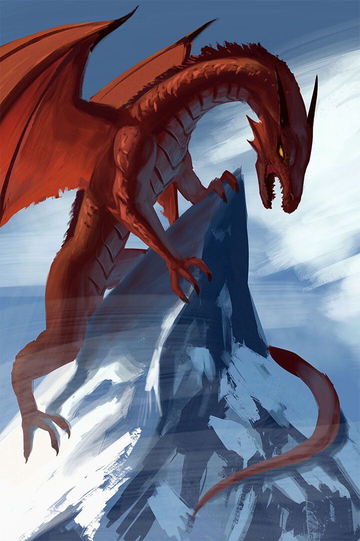 Dragon Mountain Excitement Fantasy Picture Print Jigsaw Puzzle