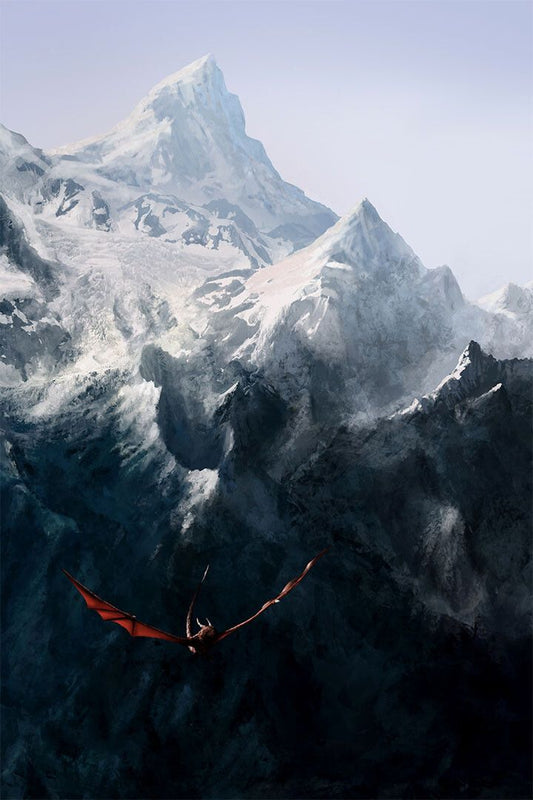 Dragon Mountain Fantasy Landscape Picture Print Jigsaw Puzzle