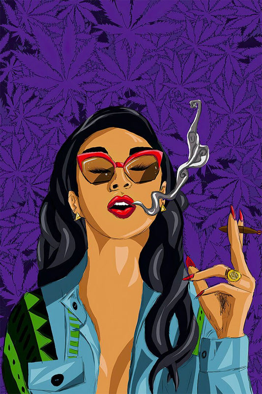 Drawing Sexy Female Model With Marijuana Jigsaw Puzzle