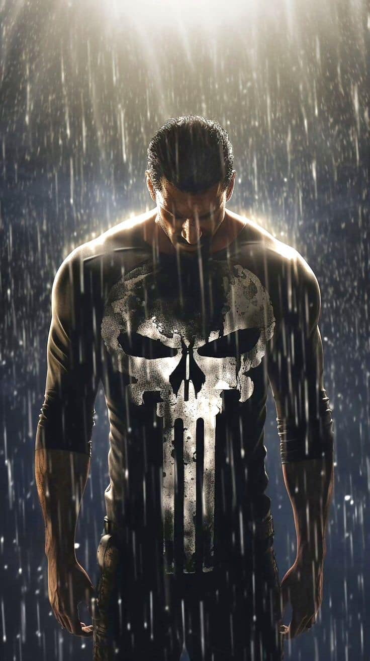 Drenched Muscular Figures Punisher Shirt Print Poster