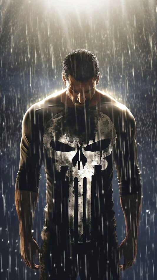 Drenched Muscular Figures Punisher Shirt Print Poster