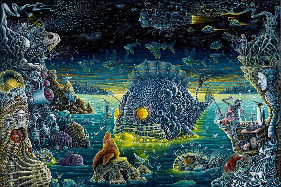 Drugs Trippy Ocean Night Fish Hallucinogen Jigsaw Puzzle