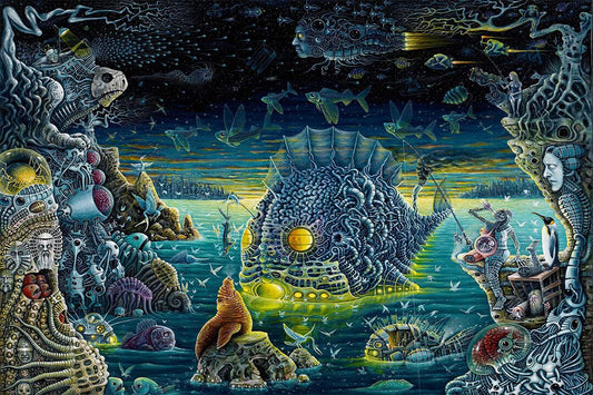 Drugs Trippy Ocean Night Fish Hallucinogen Jigsaw Puzzle
