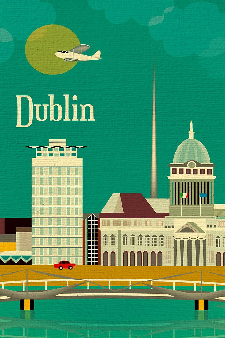Dublin Skyline Picture City Print Painting Jigsaw Puzzle