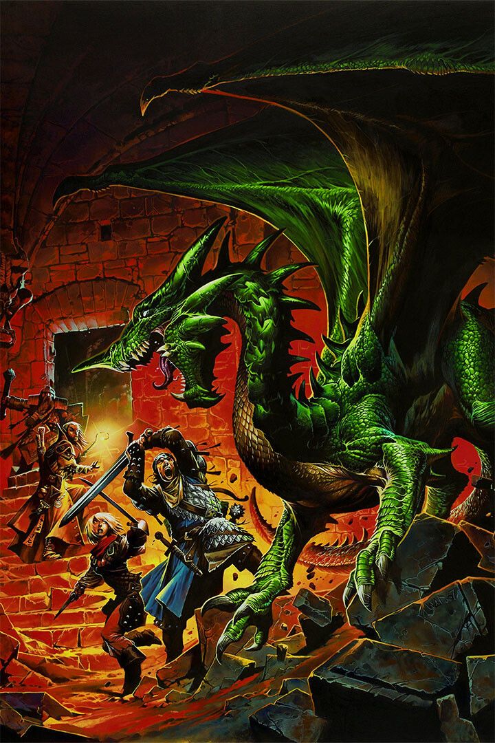 Dungeons And Dragons Deadly Encounter Green Dragon Decor Jigsaw Puzzle
