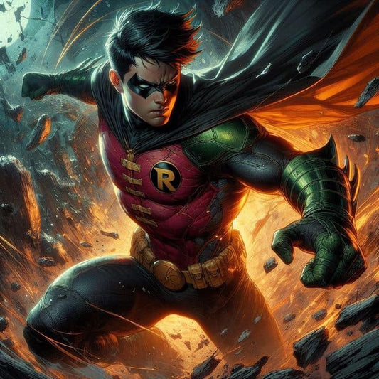 Dynamic Superhero Action Robin Print Poster