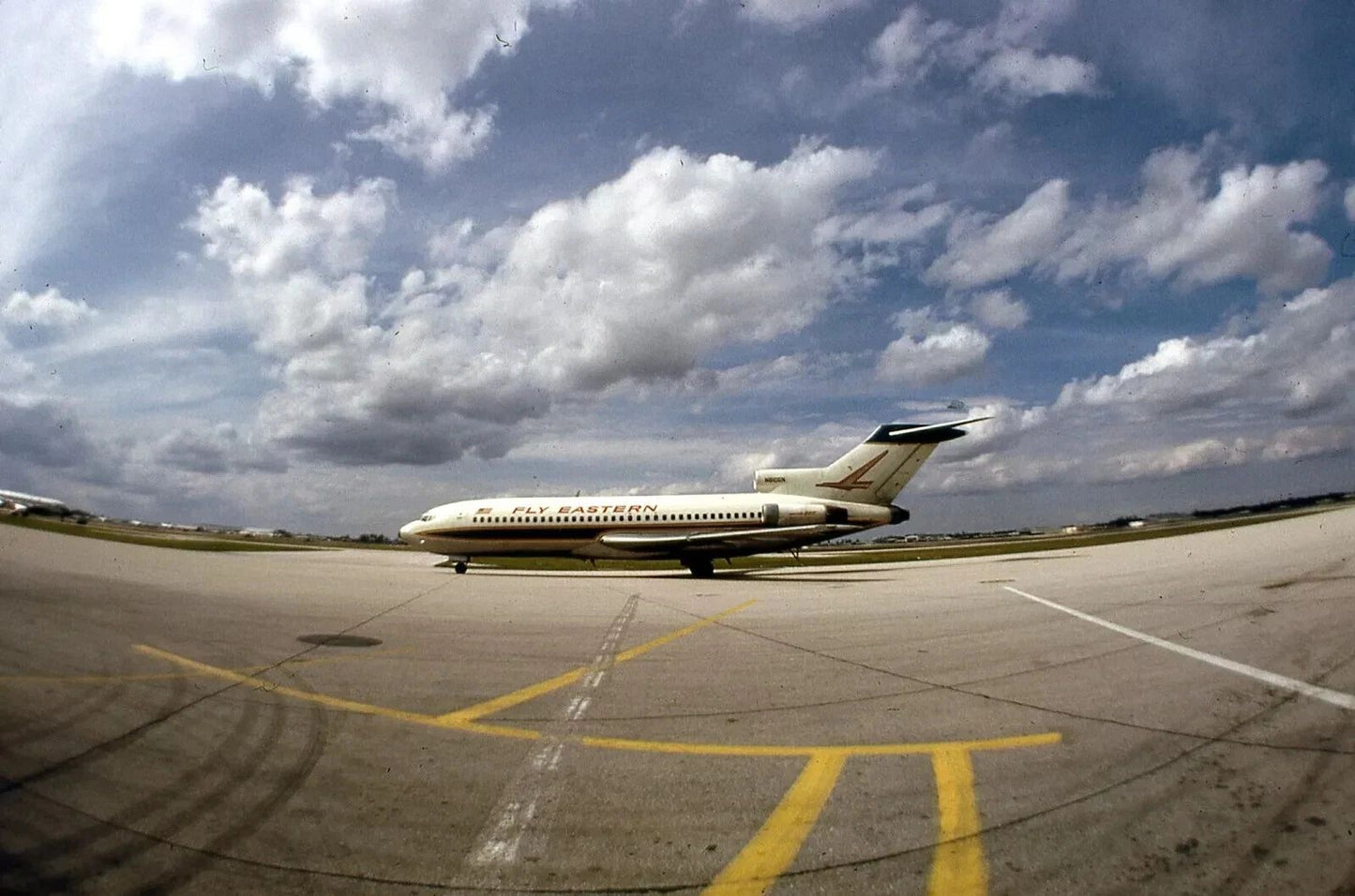 Eastern Airines Boeing 727 Jet Plane At Airport Retro Picture Photo