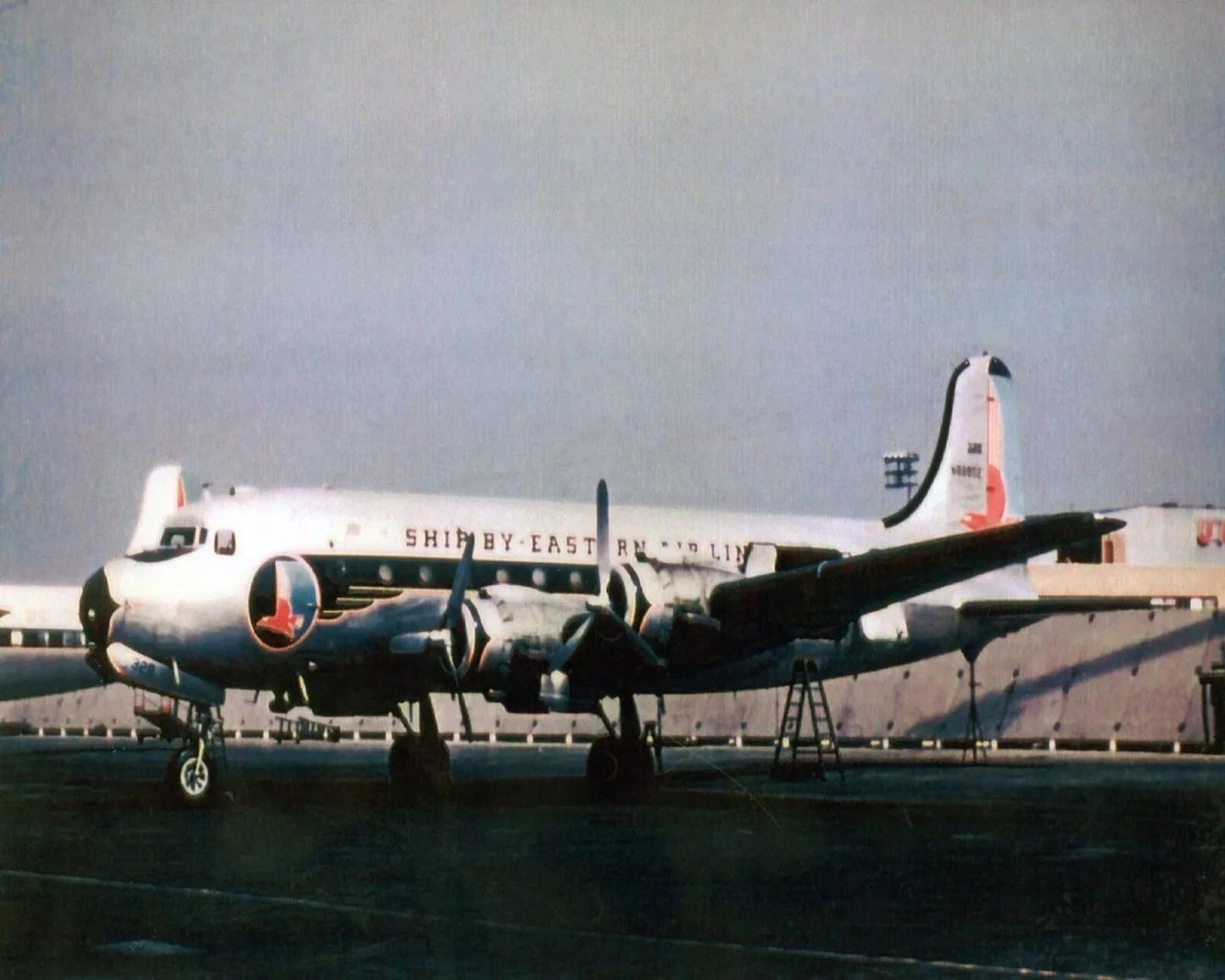 Eastern Airlines Dc 4 Hqts Jet Airplane Miami Airport Retro Picture Keychain