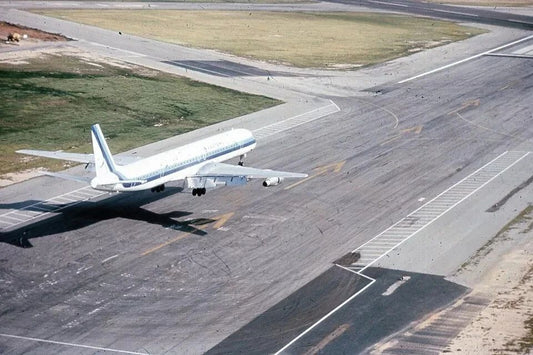 Eastern Airlines Dc 8 Jet Plane On Airport Runway Retro Picture Magnet